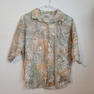 Vintage VTG Cristina Pastel Jungle Top
